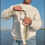 Serigne pulled this fish from the bottom of Oak River. The fish will still be deep in some spots in May.