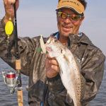 When water’s warm and trout are aggressive, it’s a good time to try egg corks because they travel a greater distance with each pop.
