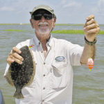Sedentary flounder like to stake-out current-washed points to pounce on bait washed overhead.