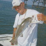 Dan Womack went to Eugene Island 74 to catch speckled trout like this one he landed before the macks attacked.