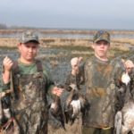 North Farm Sherburne WMA youth waterfowl hunters with their harvest.
