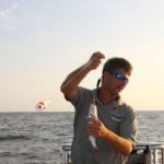 DeAgano uses a 3-inch H&H popping cork with stainless steel core and attaches a 32-inch leader made from 30-pound Trilene. DeAgano also affixes a No. 4 split shot and two No. 3 beads with a 1/0 Kahle hook.