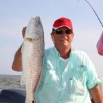 Minvielle with a good 27-inch redfish that both he and Jeanminette call a solid tournament fish.
