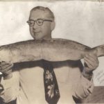 What appear to be gill net rings are obvious on this photo of Leon Mattes’ state record speckled trout.