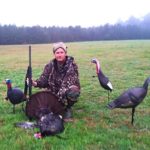 This big gobbler couldn’t resist the combination of Pilgreen’s calling and the chance to strut his stuff for the decoy hens.