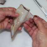 5) Skin the tube using your fingers and discard the skin.
