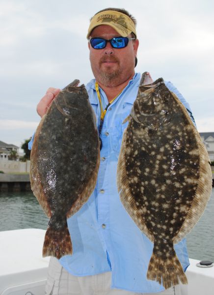 Dale Colllins looks for flounder to be set up in areas with certain features.