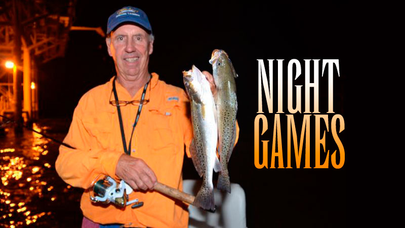 This Delacroix guide and his two buddies prefer to do their speckled trout fishing after the sun sets — when the crowds have left for home.
