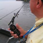 Steve captains the boat from the middle, thanks to a remote control trolling system.