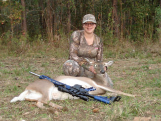 Properly sighting-in your rifle scope can be the difference between meat in the freezer and going home empty-handed. Tiffany McPhie harvested her first deer, this 107-pound doe, while hunting on opening weekend of the rifle season with her 6.5 Grendel at Hunt n Freedom in Laurel, Miss.