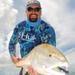 Chris Ellis with Huk performance fishing gear shows off a big bull red he caught with a Z-Man Swimmin' TroutTrick on a recent trip just off Collette Baptiste Bayou on the east side of the Mississippi River near Venice.
