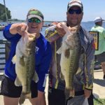 Derek Mong and his wife Tammy are quite the fishing couple on Toledo Bend. In this photo, they hold two of their largest 9 bass taken during the Sealy Outdoors Big Bass Splash conducted in May 2016.