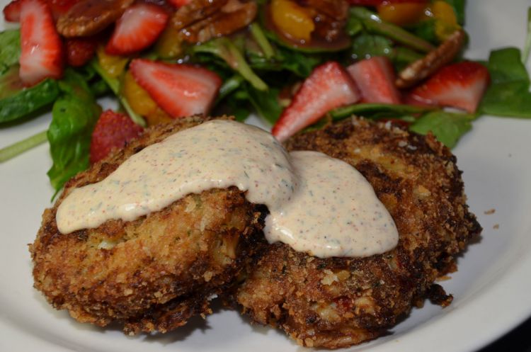 Sheri’s crab cakes are loaded with pure crabmeat.