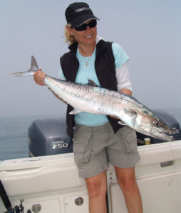 King mackerel will hang around nearshore rigs late in the summer, especially if there’s a lot of bait in the area.