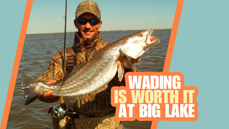 February is a really good wade-fishing month for speckled trout at Big Lake according to Kirk Stansel, co-owner of Hackberry Rod & Gun Club.