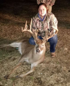 Amanda Smith's big buck was eventually green-scored by Louisiana Department of Wildlife and Fisheries’ Deer Study Leader Johnathan Bordelon, who pegged the deer at 240 ⅝ gross and 228 ⅜ net B&C. The majestic buck, which was aged at about 7 years old, also scored 249 2/8 under the Buckmasters scoring system.
