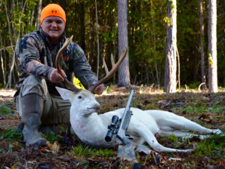 This 11-point albino buck was downed in North Carolina by Alec White.