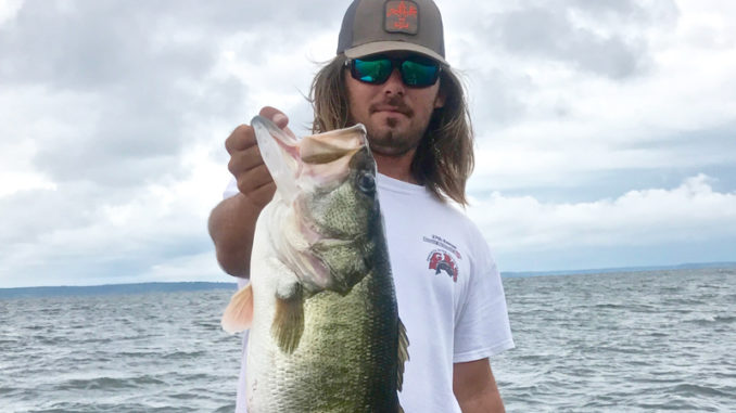 A big bass like this one full of shad caught by Hunter Freeman is why many anglers go to Caney, but it’s the exception rather than the rule this month.