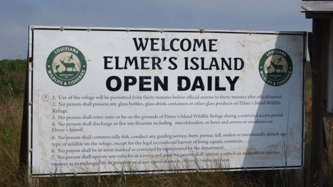 Elmer's Island Sign