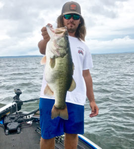 A big bass like this one full of shad caught by Hunter Freeman is why many anglers go to Caney, but it’s the exception rather than the rule this month.