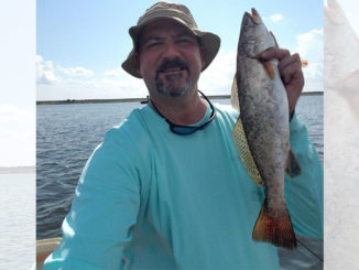 Joey Jeanfreau shows off a nice speckled trout, and said Chalmette locations typically get hot from October through about April.