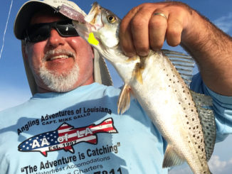 Capt. Mike Gallo targets specks in deeper spots when water temps hit about 55 degrees.