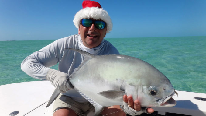 Permit are the fabled creatures of gin clear flats over white tropical sands, consorts of bonefish. This 15-pounder was landed by Pierre Manseau on a fly.