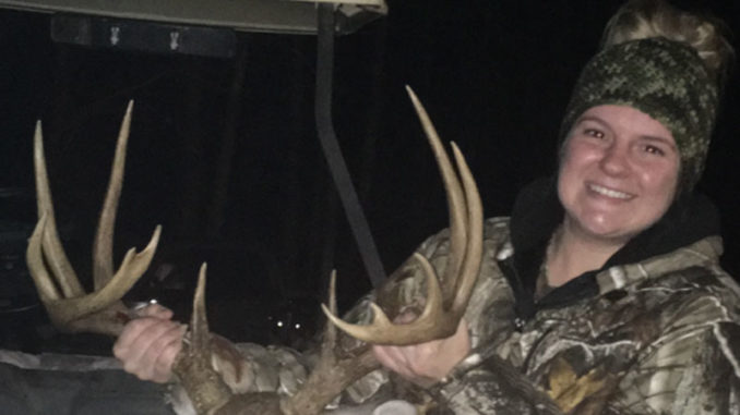 Bethany Gunter shot this big public lands 12-point on the Kisatchie National Forest on Dec. 11. The buck green-scored 156 4/8 inches at the Spotted Dog in Columbia.