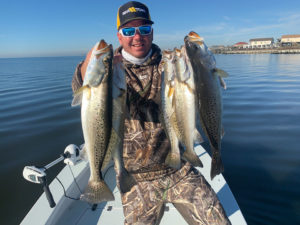 Matrix Shad's Chas Champagne said he had a solid day Tuesday on Lake Pontchartrain, catching plenty of specks with a tiger bait Matrix Shad under a Matrix Float.