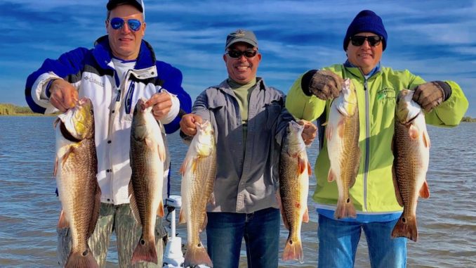 Capt. Joe Ezell said Delacroix is in the midst of an awesome redfish run — market bait or chartreuse artificials are both good bait choices.