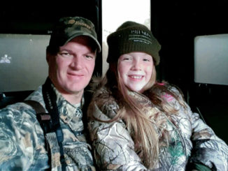 Youth Hunter of the Year female winner Kynlee Buras (right) with father Rusty Buras.