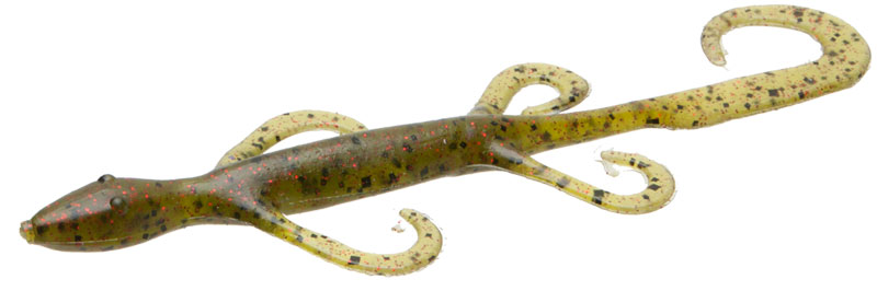 A soft-plastic lizard can be fished on the bottom, but it’s effective swimming just under the surface.