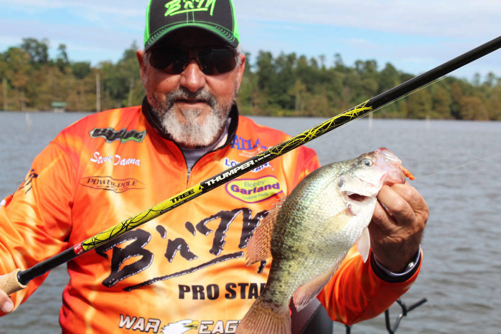 Steve Danna helped design B’n’M’s ‘Tree Thumper’ crappie pole for snatch crappie away from trees during the spring.