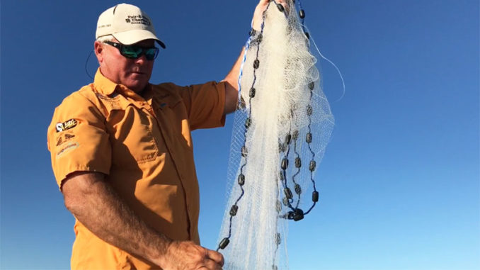 A cast net is a primary tool for fishermen to catch live bait of all kinds.