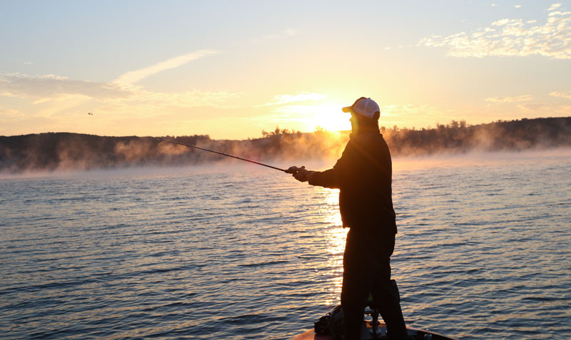 Covering water is the name of the game because fish are often out roaming at sunrise.