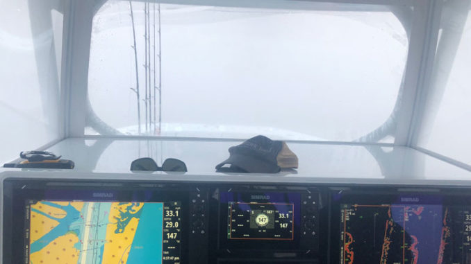 This photo from a foggy morning earlier this spring out of Venice illustrates just how foggy the Mississippi River can get — and why radar is absolutely necessary when heading out in these conditions.