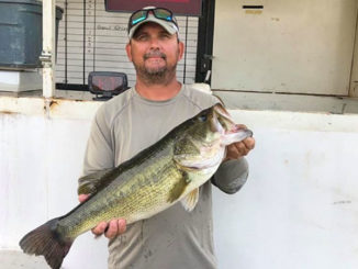 Corey Harris with the 9.14 bass that won the recent Caney Majestic tournament.