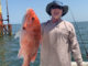Tripp Staples with nice snapper he caught fishing out of Cypremort Point.