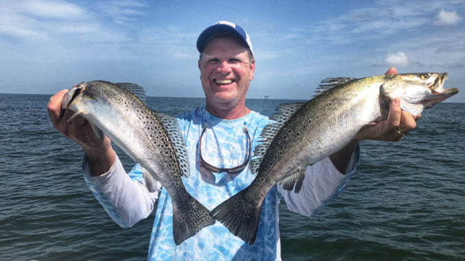 This year, we've thrown a few nice specks in the mix on every trip. These were caught on our last trip on August 21.