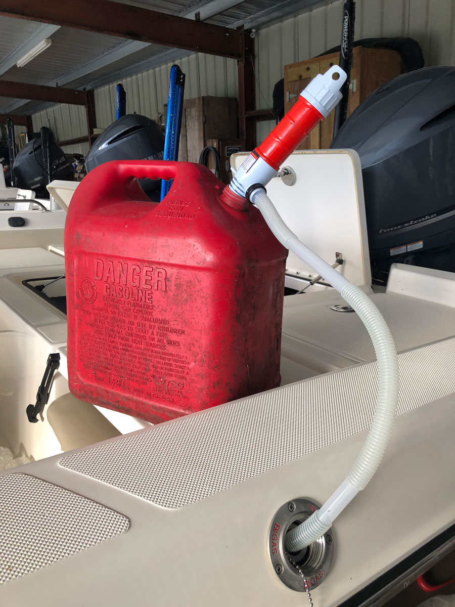 Capt. Todd Seither transports less expensive fuel from his home up in St. Rose to gas up his 24-foot Skeeter down at Cajun Fishing Adventures in Buras. As much as he’s on the water each year, Seither estimates that he saves up to $1,000 each year in fuel costs.