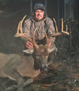 Daniel Colvin dropped this 13-point buck from the living room of his Union Parish camp after rain changed his original plans.