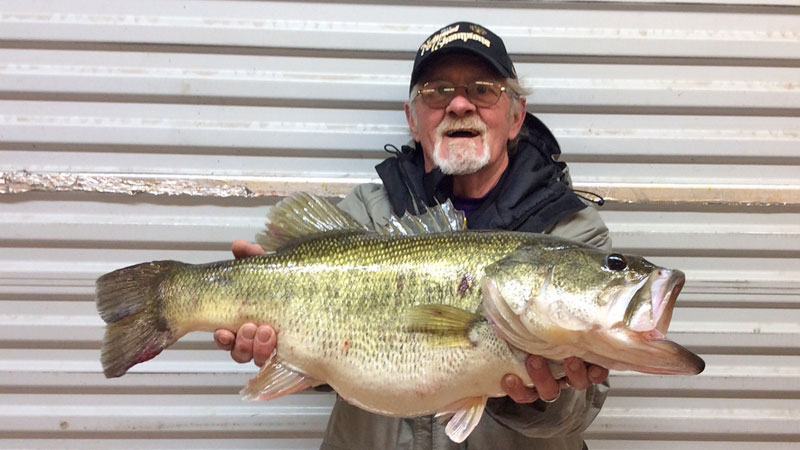 This 10.47-pound bass gave Dale Fowler of Converse three chances to catch it the morning of March 21 at Toledo Bend. The third time was a charm for Fowler, who reeled in the 'hawg' and later weighed it in the Toledo Bend Lunker Bass Program. (Photo courtesy Dale Fowler)
