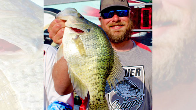 Dan Langston shows off this 3.25 pound crappie.