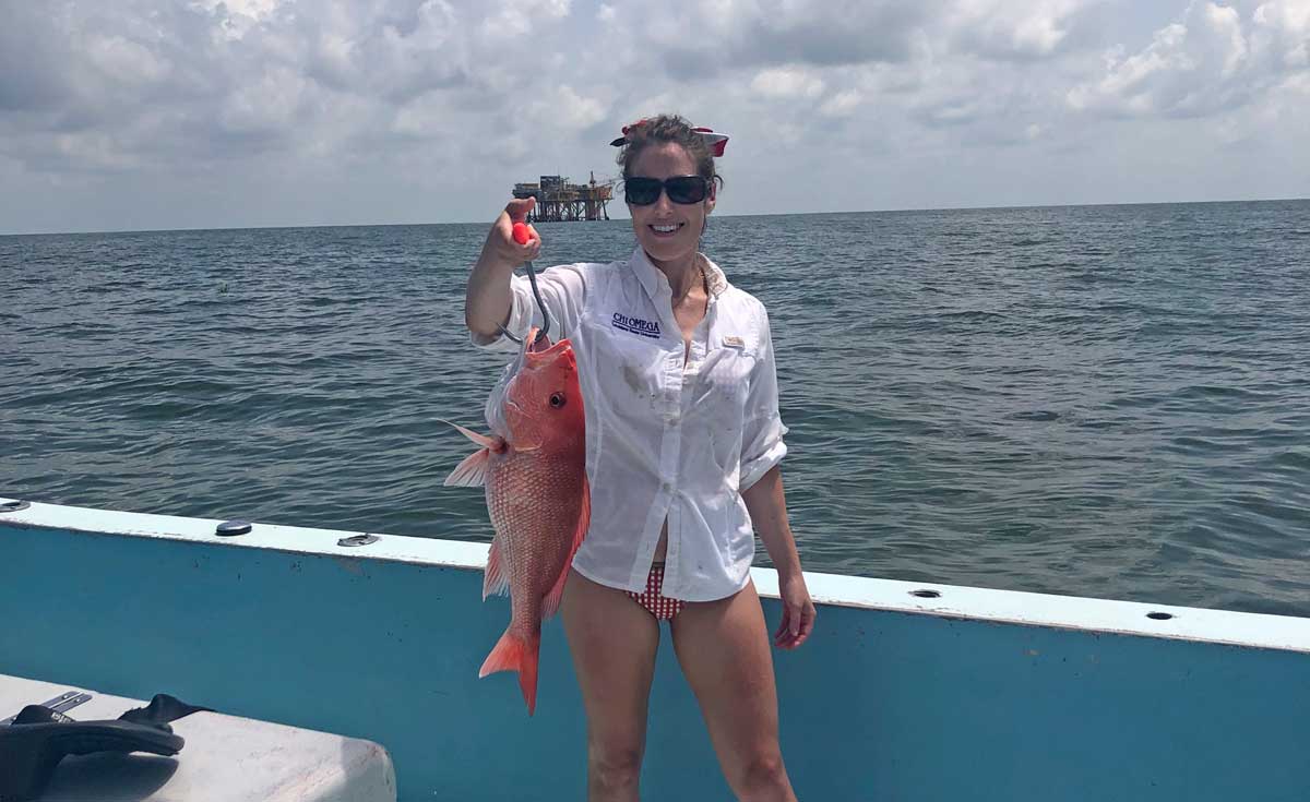 Danielle Borel with a red snapper from this past summer.