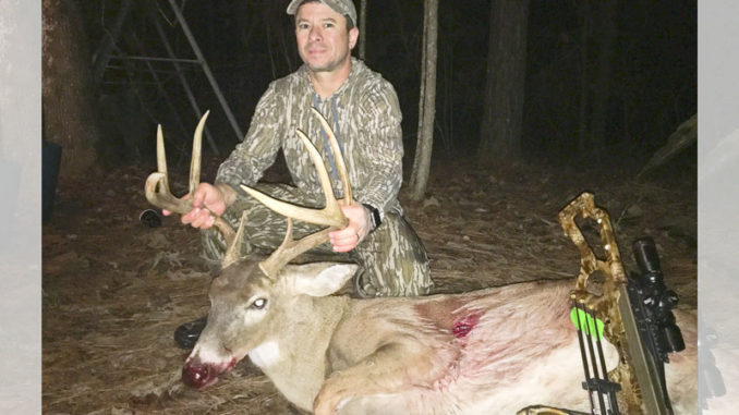 David Lopez with his crossbow-killed buck from the last weekend of the season in Natchitoches Parish.