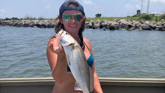 This speckled trout was caught in Grand Isle on May 22 by Shae Stevens. She was free lining live shrimp.