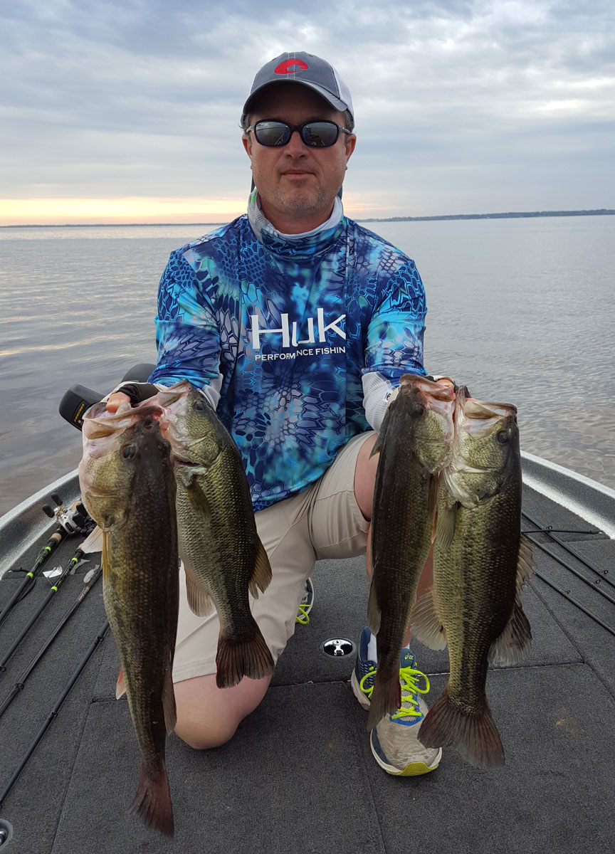 Dan Love shows off the kind of bass he catches while using finesse baits and tactics during summer.