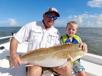 Seven-year-old Carter Barnett fished with his peepaw, Charlie Barnett, in Venice getting on the bull reds.