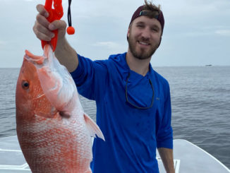 Daniel Kopsco with a red snapper caught out of Port Fourchon on July 4.