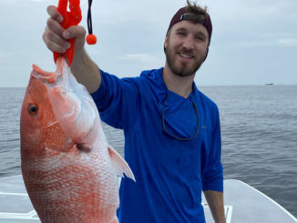 Daniel Kopsco with a red snapper caught out of Port Fourchon on July 4.